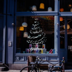 Elegant Glitter Christmas Tree Storefront Holiday