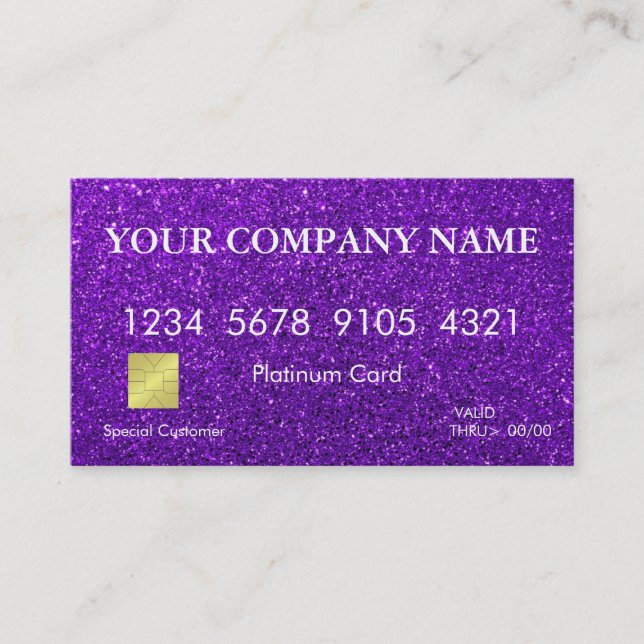 Elegant Glitter Credit Card (Front)