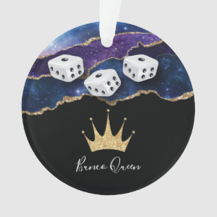 Elegant Glitter Crown Bunco Queen Ornament