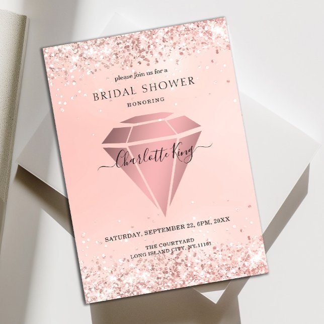 Elegant Glitter Diamond Einladung Invitation (Creator Uploaded)
