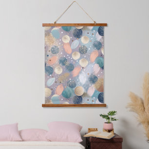 Elegant Glitter Dot & Brushstroke Abstract Hanging Tapestry
