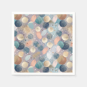 Elegant Glitter Dot & Brushstroke Abstract Napkin