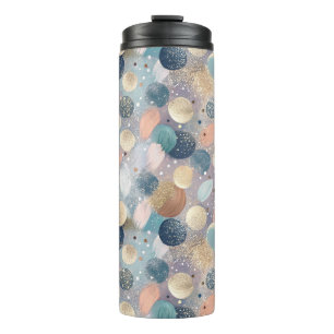 Elegant Glitter Dot & Brushstroke Abstract Thermal Tumbler