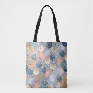 Elegant Glitter Dot & Brushstroke Abstract Tote Bag