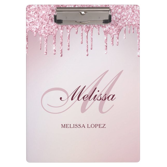 elegant glitter drip trendy  clipboard (Front)