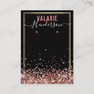 Elegant Glitter Earring Display Business Card