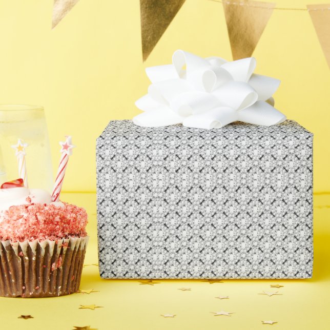 Elegant Glitter Encrusted White Diamonds Pattern Wrapping Paper (Birthday Party)