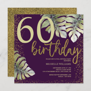 Elegant Glitter Gold Calligraphy Birthday