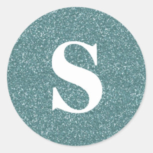 Elegant Glitter Gold Monogram Envelope Seal