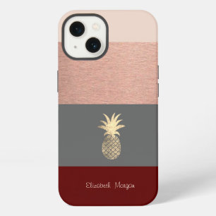 Elegant,Glitter Gold Pineapple,Stripe iPhone 13 Case