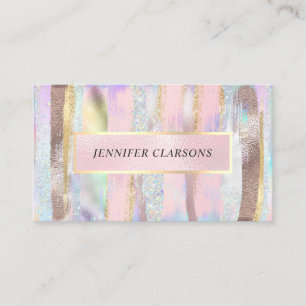 Elegant Glitter Gold Watercolor Brush Girly Modern Business Card