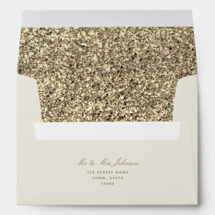 Elegant Glitter Gold Wedding Envelope