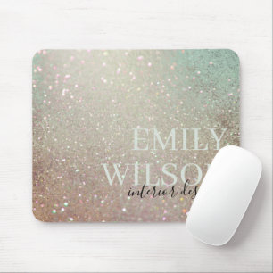 Elegant Glitter Green Pink Aqua Shiny Shimmer Mouse Pad