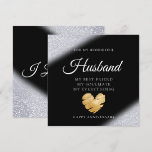 Elegant Glitter Husband Wedding Anniversary Card