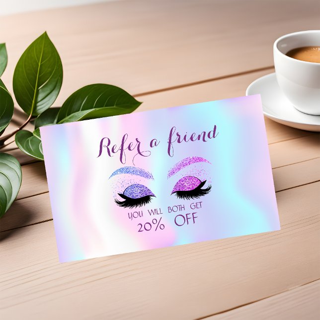 Elegant Glitter Lashes,Holographic   Referral Card (Creator Uploaded)