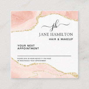 Elegant Glitter Marble Agate Business Appointment Card