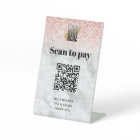 Elegant Glitter Marble Scan to Pay QR Code
