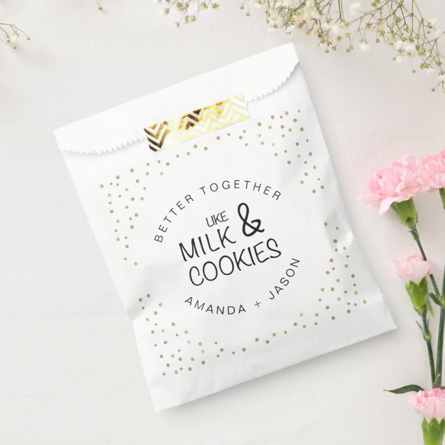 Elegant Glitter Milk and cookies Wedding Favour Ba Bag (Sealed)