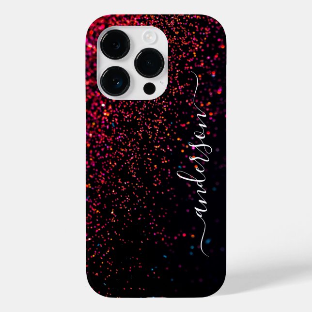 Elegant Glitter monogrammed Name Case-Mate iPhone Case (Back)