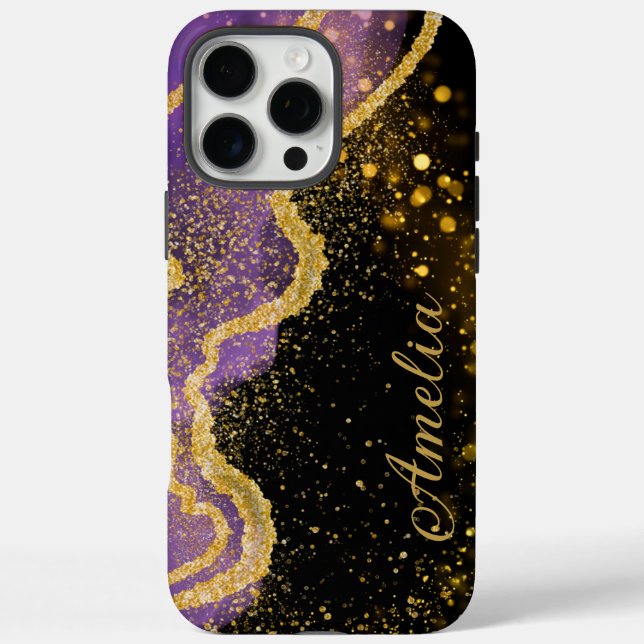 Elegant Glitter monogrammed Name Case-Mate iPhone Case (Back)