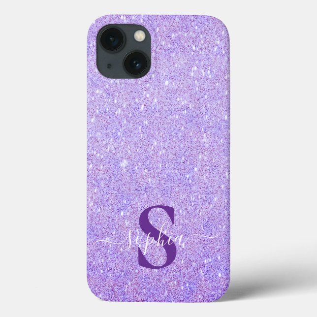 Elegant Glitter monogrammed Name Case-Mate iPhone Case (Back)