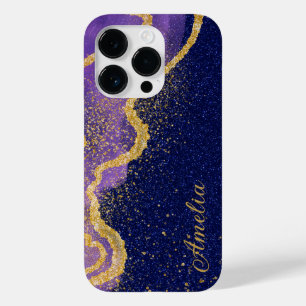 Elegant Glitter monogrammed Name Case-Mate iPhone 14 Pro Case