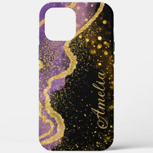 Elegant Glitter monogrammed Name iPhone 12 Pro Max Case