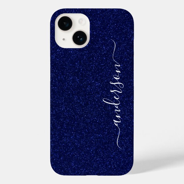 Elegant Glitter monogrammed Name Case-Mate iPhone Case (Back)