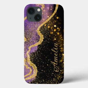 Elegant Glitter monogrammed Name iPhone 13 Case