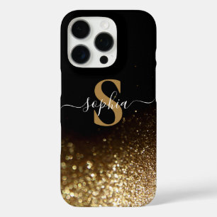 Elegant Glitter monogrammed Name iPhone 16 Pro Case