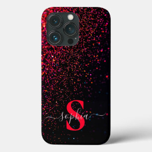 Elegant Glitter monogrammed Name iPhone 13 Pro Case