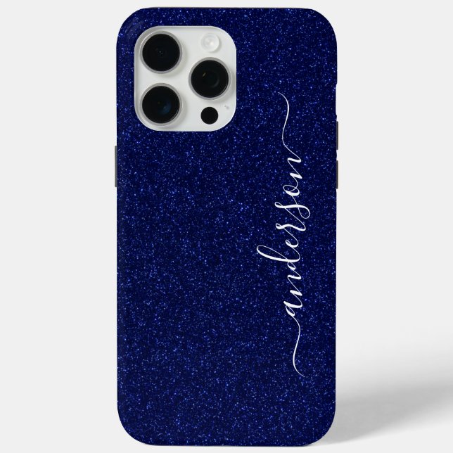 Elegant Glitter monogrammed Name Case-Mate iPhone Case (Back)