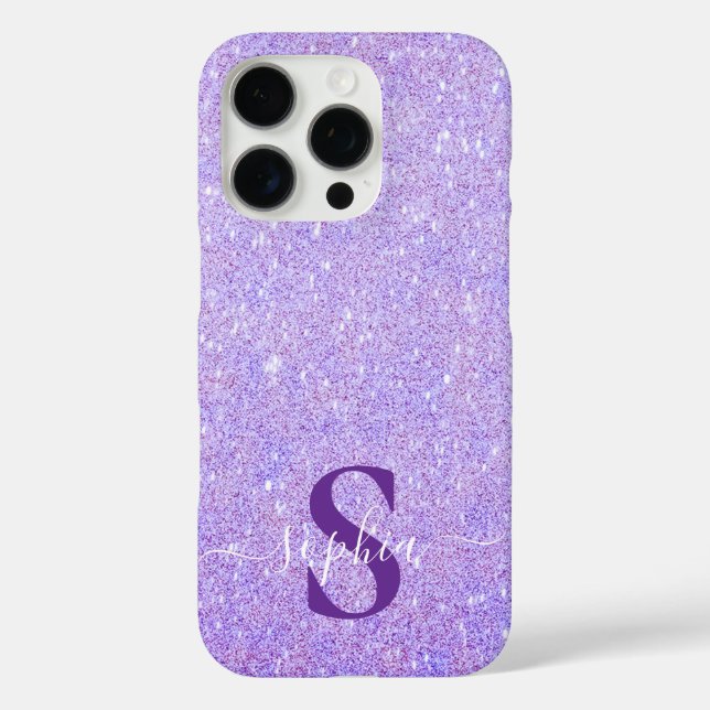 Elegant Glitter monogrammed Name Case-Mate iPhone Case (Back)