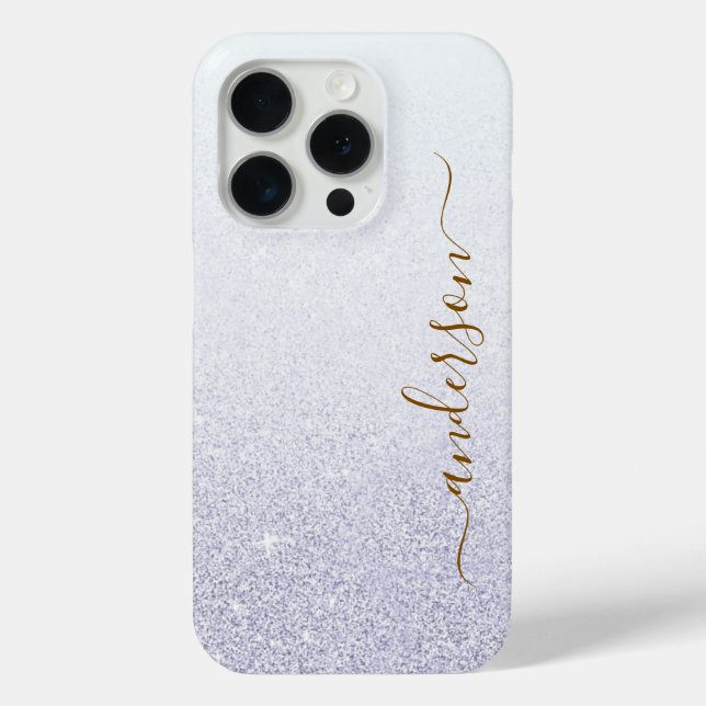 Elegant Glitter monogrammed Name Case-Mate iPhone Case (Back)