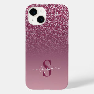 Elegant Glitter monogrammed Name Case-Mate iPhone 14 Case