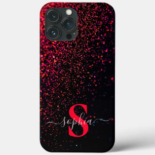 Elegant Glitter monogrammed Name iPhone 13 Pro Max Case