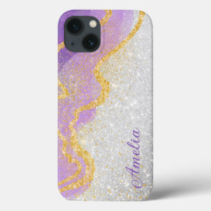 Elegant Glitter monogrammed Name iPhone 13 Case