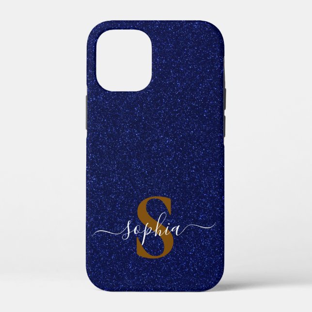 Elegant Glitter monogrammed Name Case-Mate iPhone Case (Back)