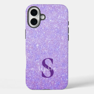 Elegant Glitter monogrammed Name iPhone 16 Plus Case