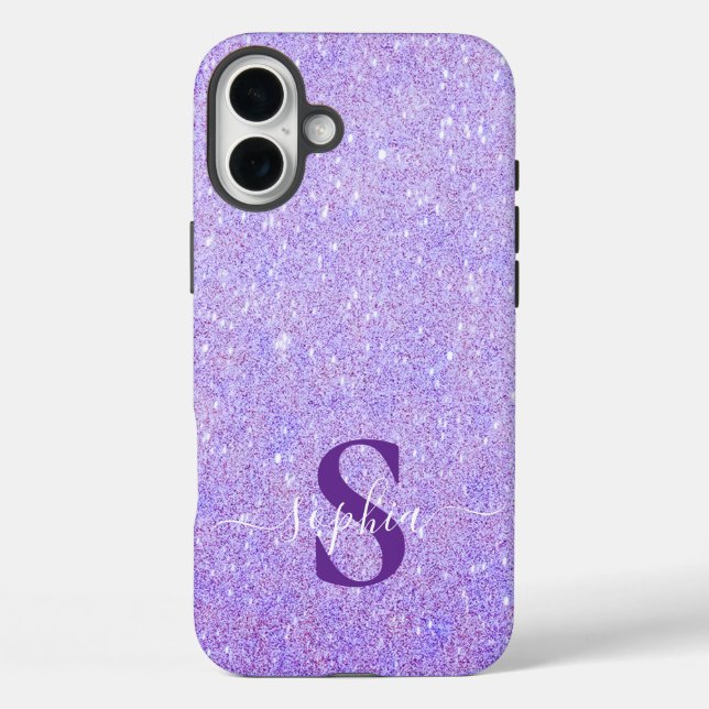 Elegant Glitter monogrammed Name Case-Mate iPhone Case (Back)