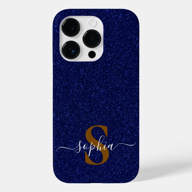 Elegant Glitter monogrammed Name Case-Mate iPhone Case (Back)