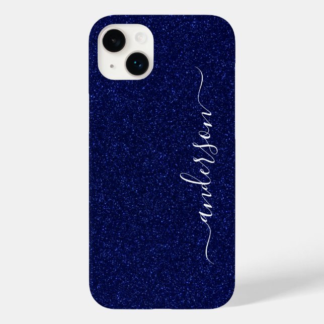 Elegant Glitter monogrammed Name Case-Mate iPhone Case (Back)