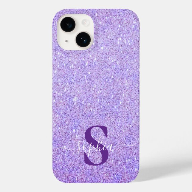 Elegant Glitter monogrammed Name Case-Mate iPhone Case (Back)