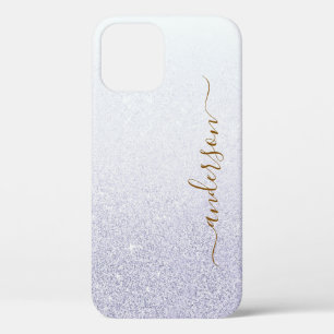 Elegant Glitter monogrammed Name iPhone 12 Case