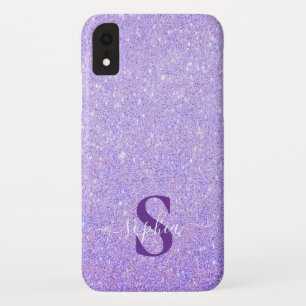 Elegant Glitter monogrammed Name iPhone XR Case