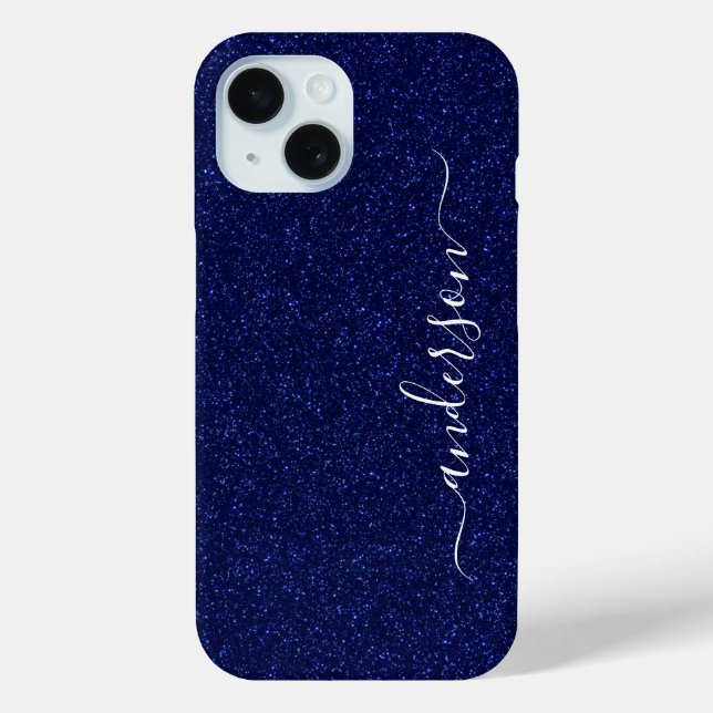 Elegant Glitter monogrammed Name Case-Mate iPhone Case (Back)