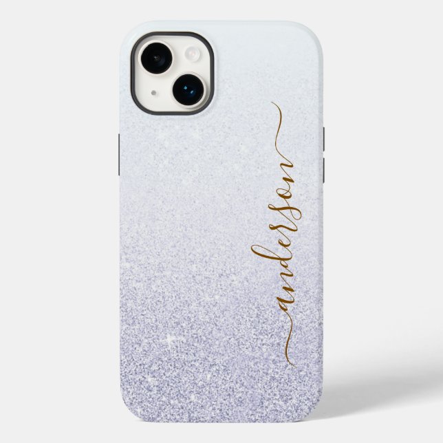 Elegant Glitter monogrammed Name Case-Mate iPhone Case (Back)