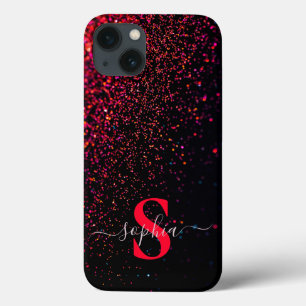 Elegant Glitter monogrammed Name iPhone 13 Case