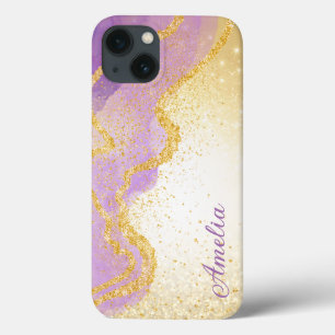 Elegant Glitter monogrammed Name iPhone 13 Case