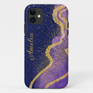 Elegant Glitter monogrammed Name iPhone 11 Case